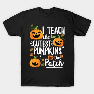 I Teach The Cutest Pumpkins In The Patch Halloween Teacher T-Shirt